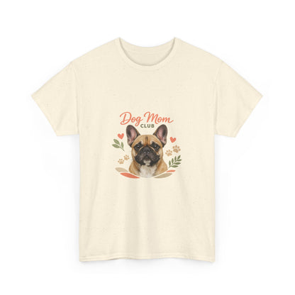 Dog Mom Club T-Shirt — Cute French Bulldog Floral Tee for Dog Lovers