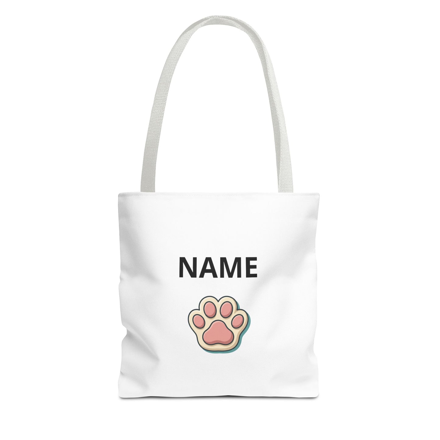 Personalized Cat Paw Tote Bag — Custom Name Cute Kitten Print