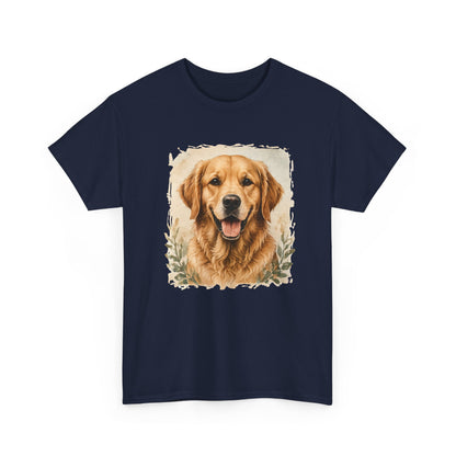 Golden Retriever Portrait Tee — Vintage Dog Lover Shirt