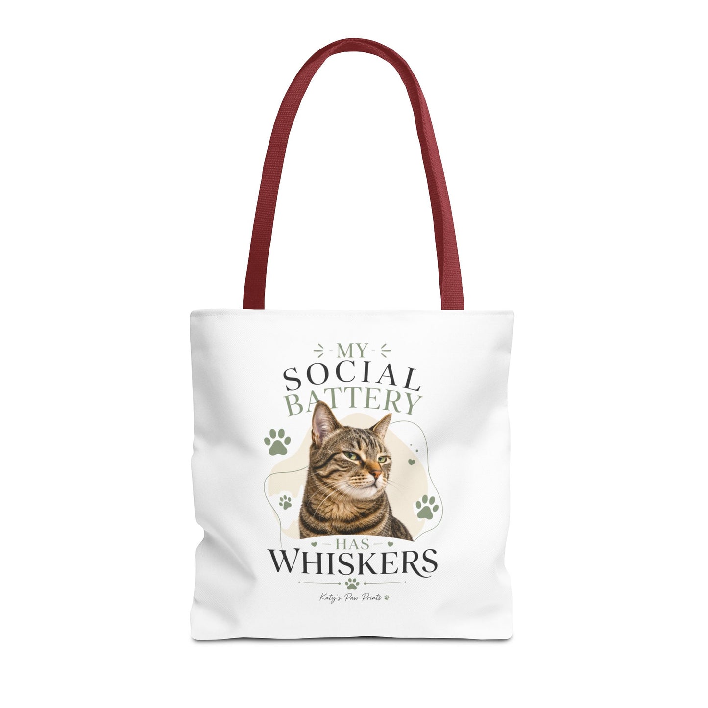My Social Battery Has Whiskers Cat Tote Bag
