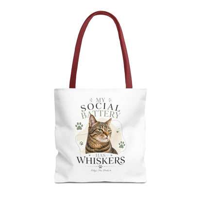 My Social Battery Has Whiskers Cat Tote Bag