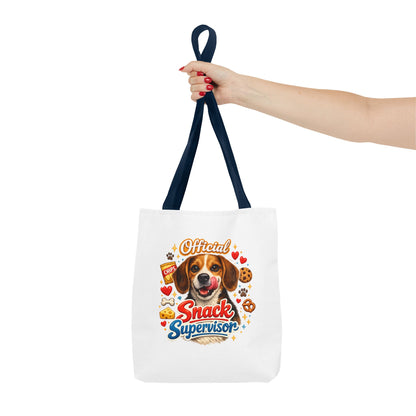 Tote Bag — "Official Snack Supervisor" Cute Dog Snack Lover Tote