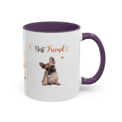 French Bulldog Coffee Mug – "Best Friend and My Love" Accent Ceramic Mug (11/15oz)