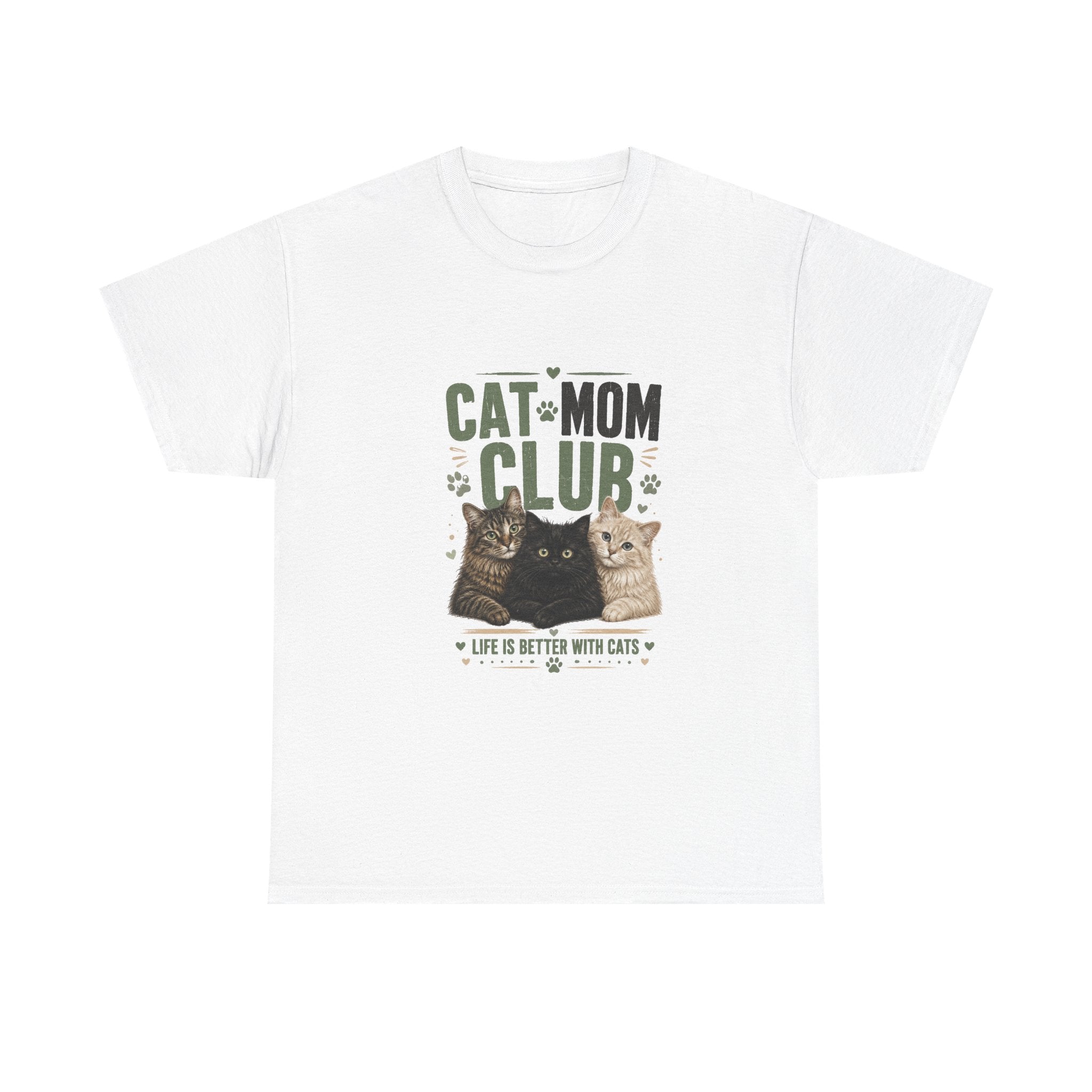 Cat Mom Club T-Shirt — Life Is Better With Cats Graphic Tee