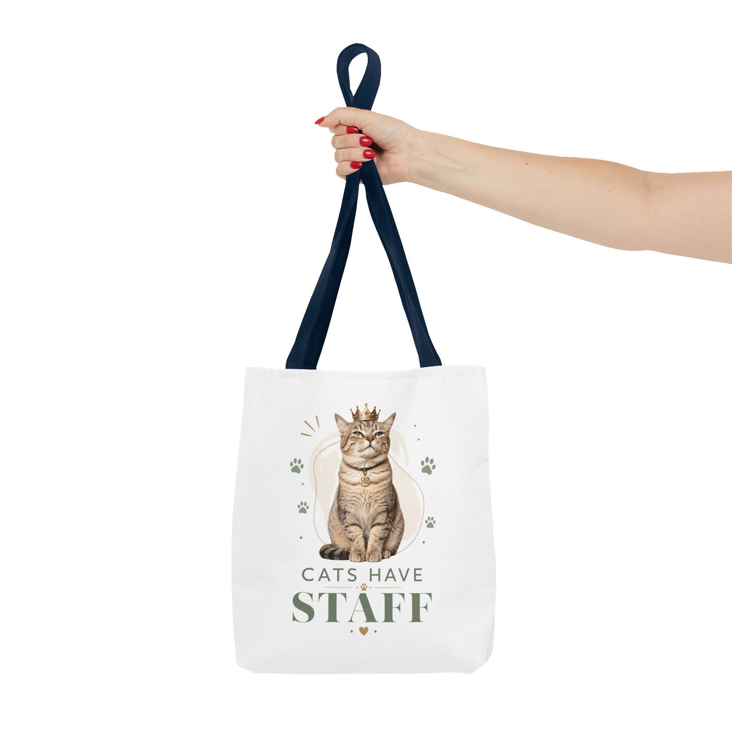 Cats Have Staff Crowned Cat Illustration Tote Bag — Funny Cat Lover Gift