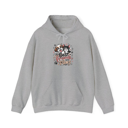 Dog Lover Hoodie - "Best Friends, Furever Pals" Cute Paw Print Design