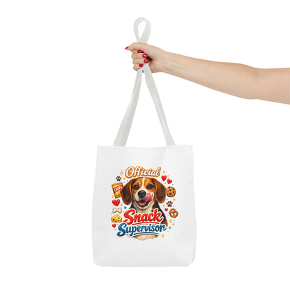 Tote Bag — "Official Snack Supervisor" Cute Dog Snack Lover Tote