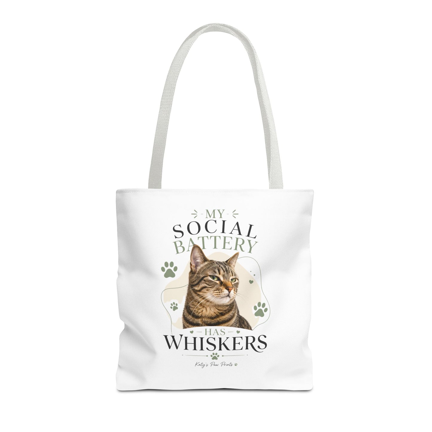 My Social Battery Has Whiskers Cat Tote Bag