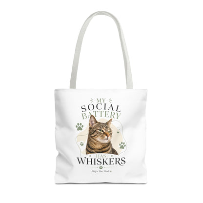 My Social Battery Has Whiskers Cat Tote Bag