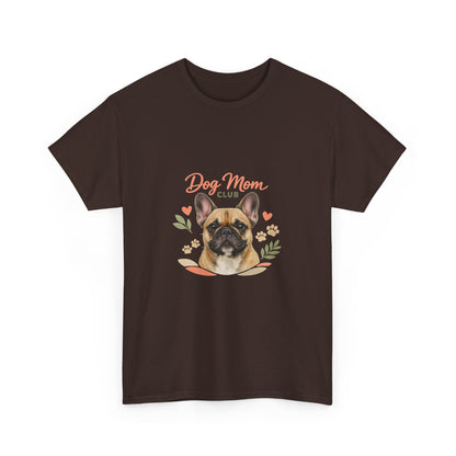 Dog Mom Club T-Shirt — Cute French Bulldog Floral Tee for Dog Lovers