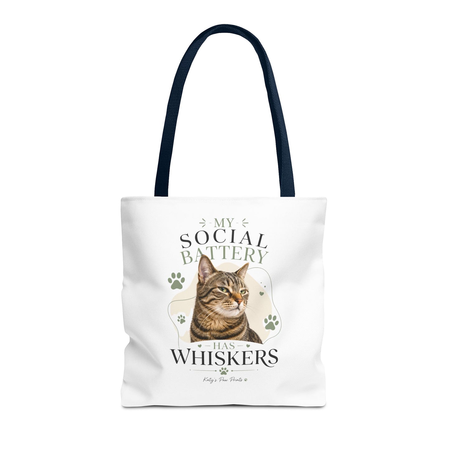 My Social Battery Has Whiskers Cat Tote Bag