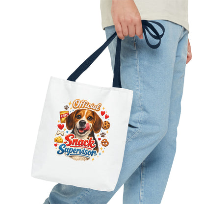 Tote Bag — "Official Snack Supervisor" Cute Dog Snack Lover Tote