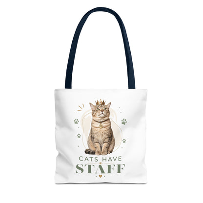 Cats Have Staff Crowned Cat Illustration Tote Bag — Funny Cat Lover Gift