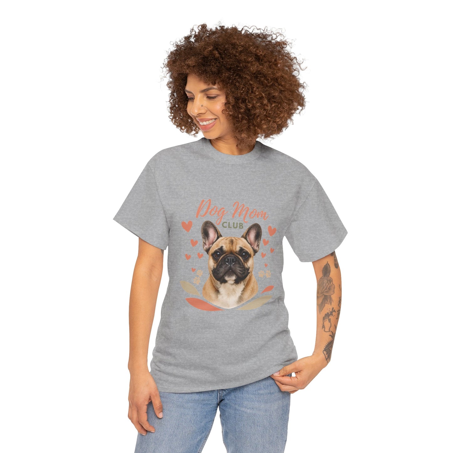 Dog Mom Club T-Shirt — French Bulldog Graphic Tee, Cute Pet Lover Gift