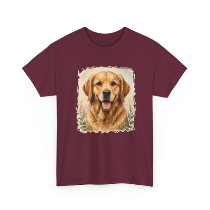 Golden Retriever Portrait Tee — Vintage Dog Lover Shirt