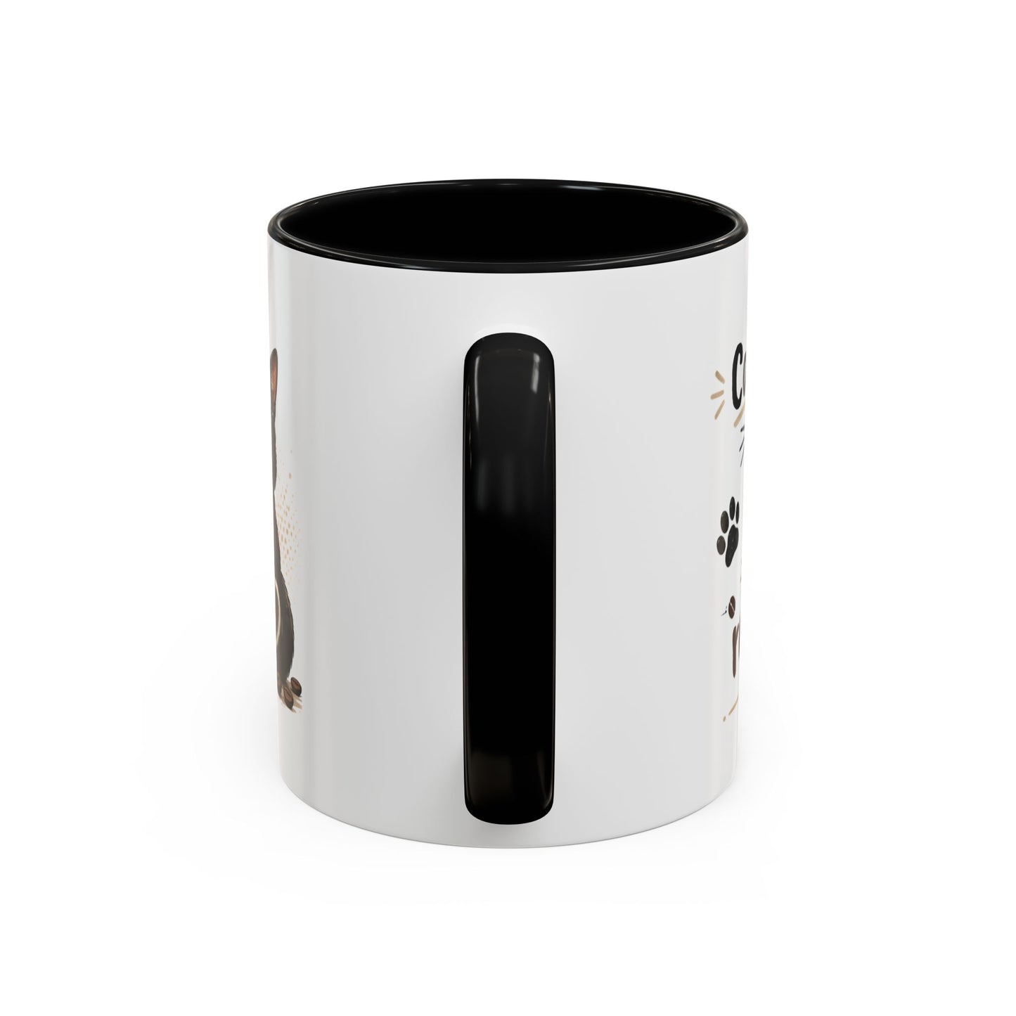 Cat Fuel Coffee Mug — Cute Black Cat Holding ‘Cat Fuel’ Cup, Funny Cat Lover Gift