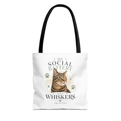 My Social Battery Has Whiskers Cat Tote Bag