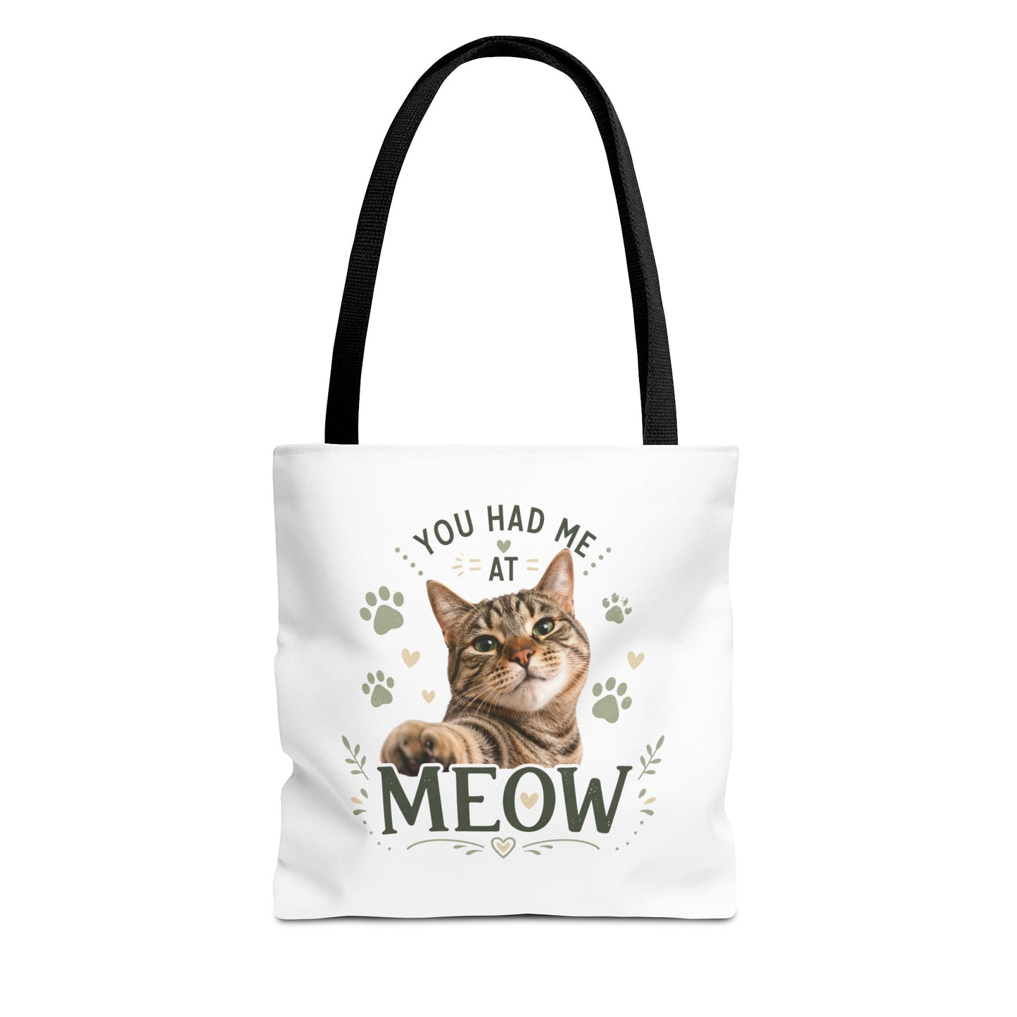 Cat Tote Bag - "You Had Me at Meow" Cute Cat Shopper Bag