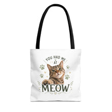 Cat Tote Bag - "You Had Me at Meow" Cute Cat Shopper Bag
