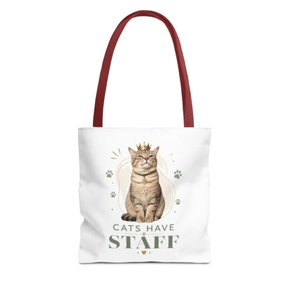 Cats Have Staff Crowned Cat Illustration Tote Bag — Funny Cat Lover Gift