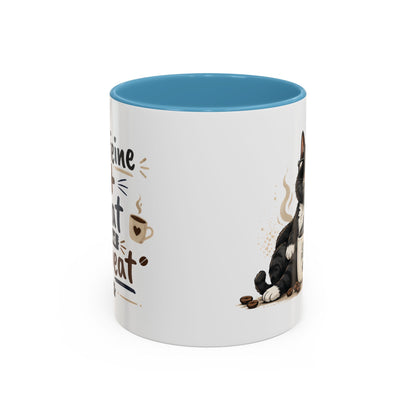 Cat Fuel Coffee Mug — Cute Black Cat Holding ‘Cat Fuel’ Cup, Funny Cat Lover Gift