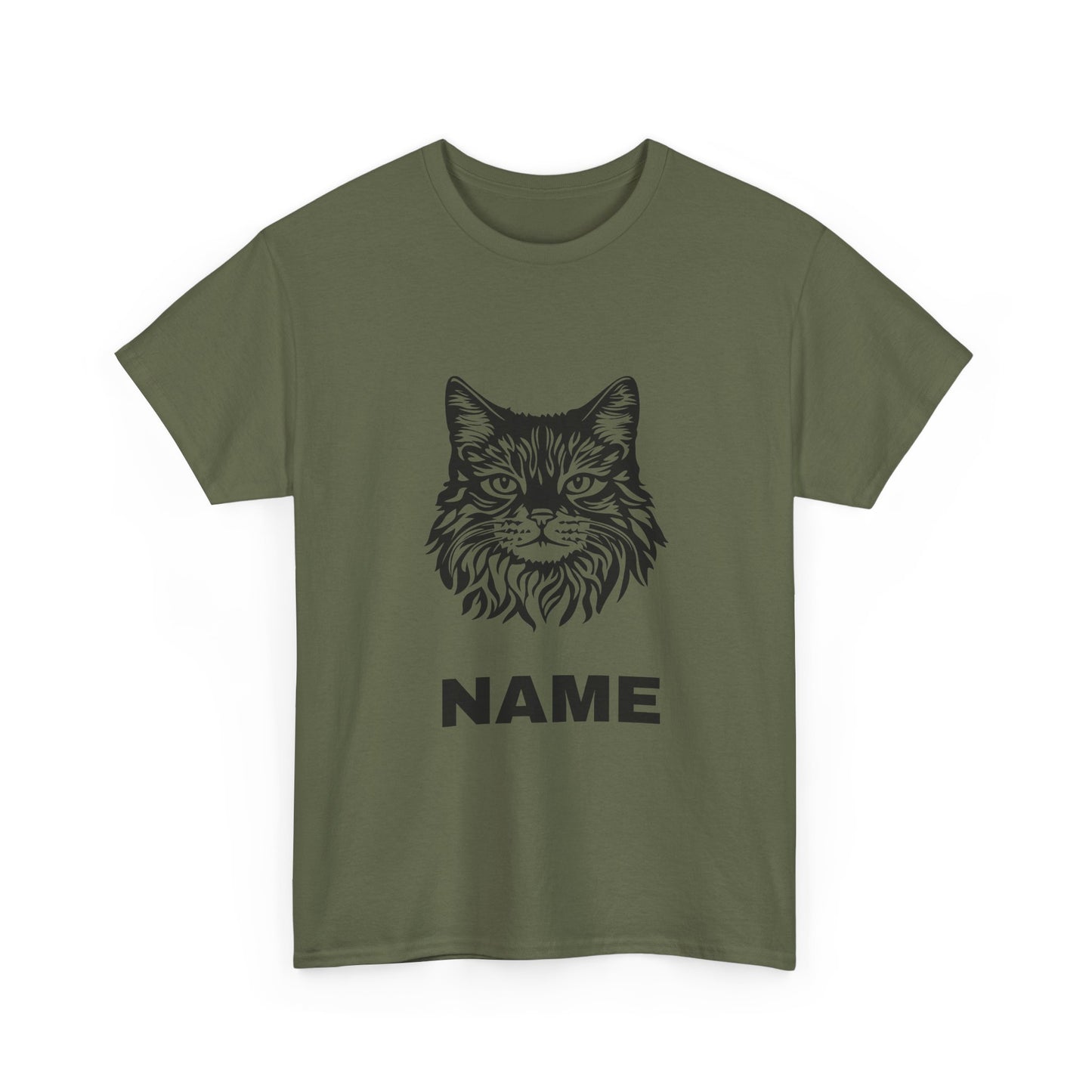 Cat Face Tee — Customizable Name Graphic Shirt