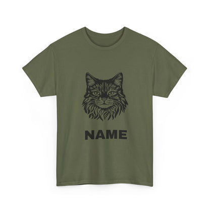 Cat Face Tee — Customizable Name Graphic Shirt