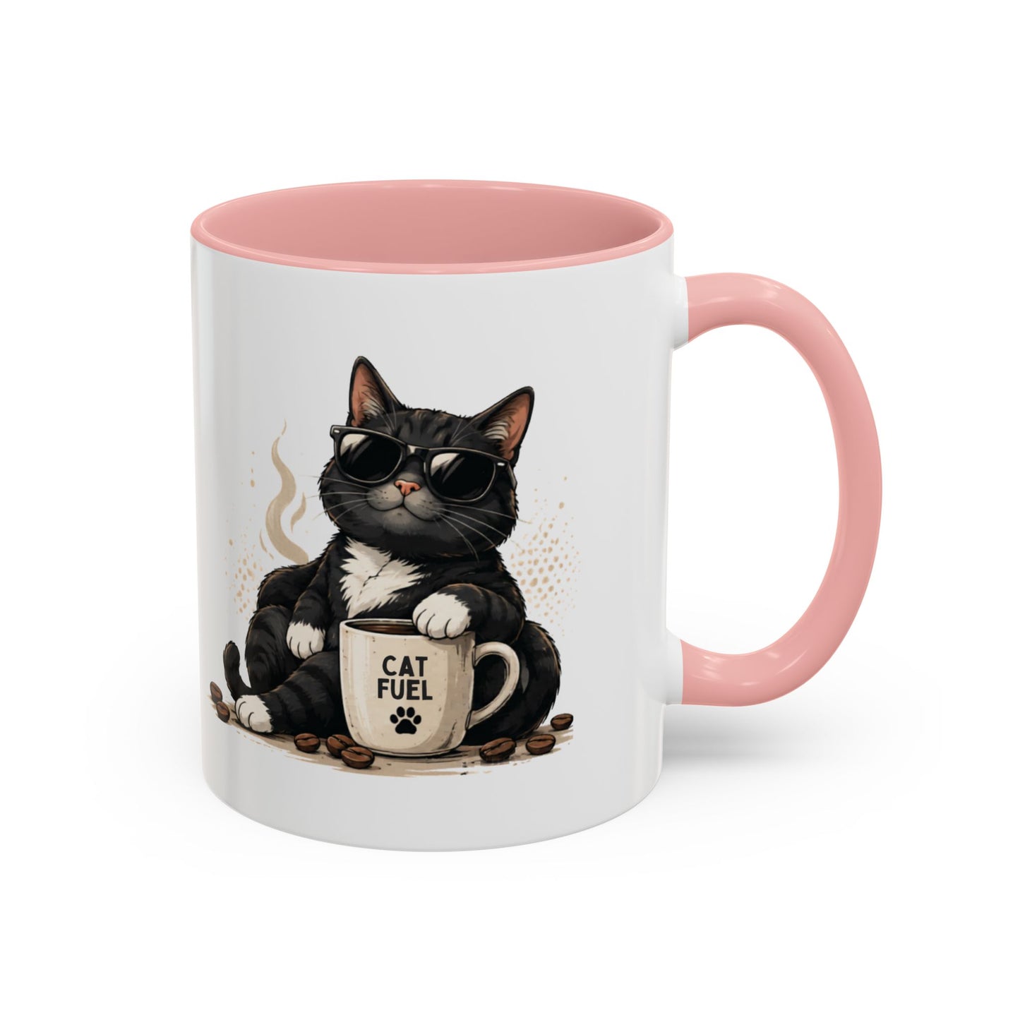 Cat Fuel Coffee Mug — Funny Black Cat Coffee Cup (11/15oz)