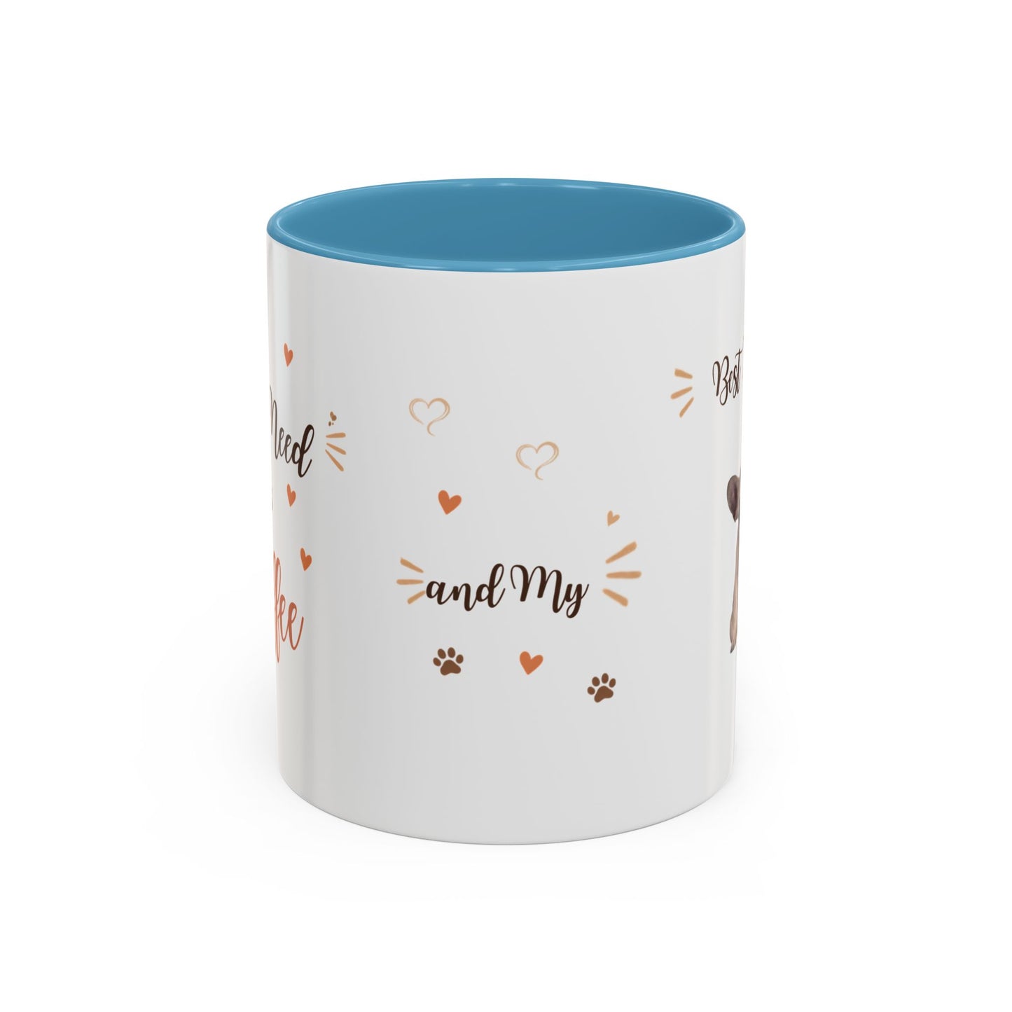 French Bulldog Coffee Mug – "Best Friend and My Love" Accent Ceramic Mug (11/15oz)