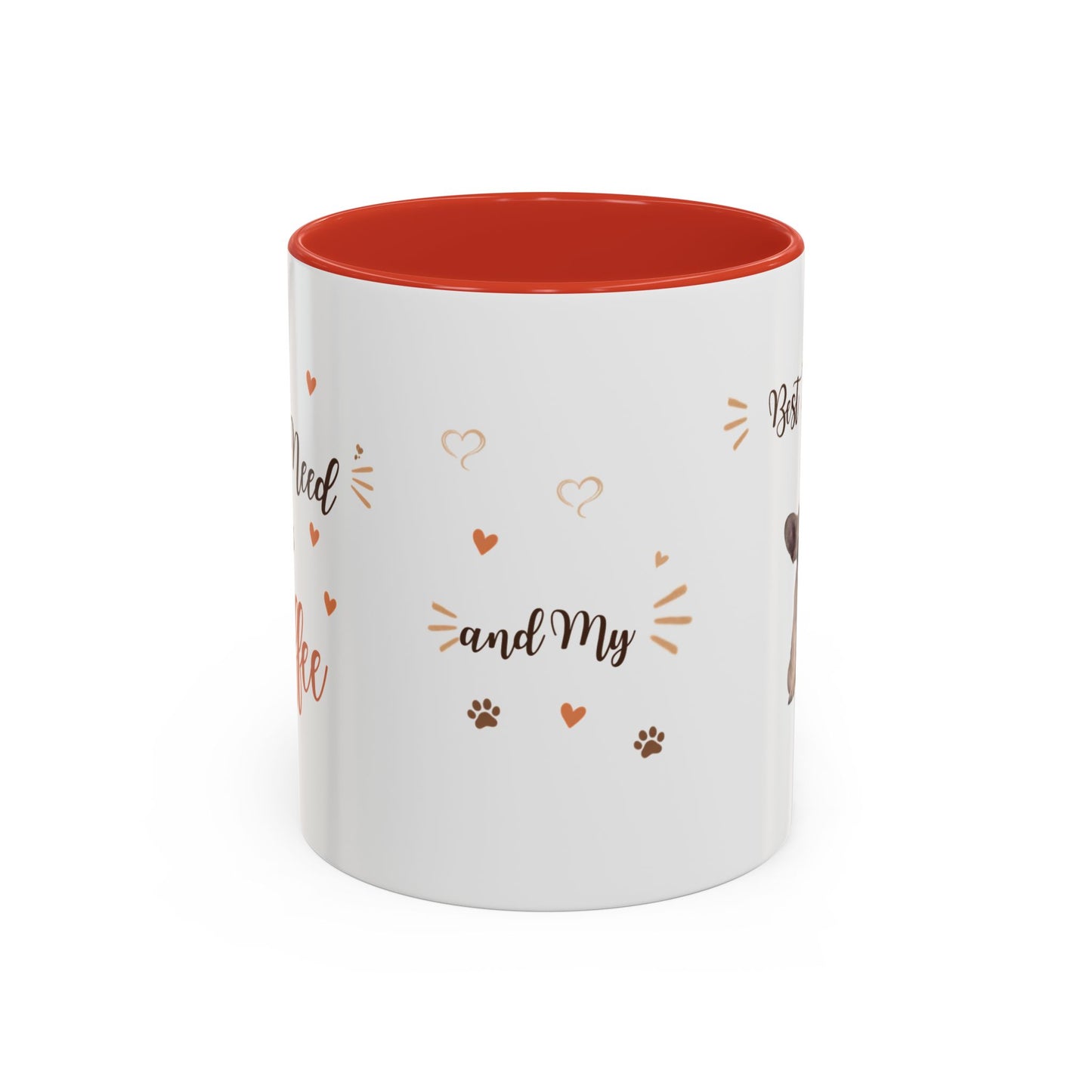 French Bulldog Coffee Mug – "Best Friend and My Love" Accent Ceramic Mug (11/15oz)