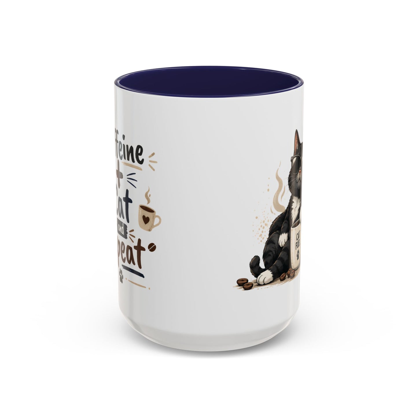 Cat Fuel Coffee Mug — Cute Black Cat Holding ‘Cat Fuel’ Cup, Funny Cat Lover Gift