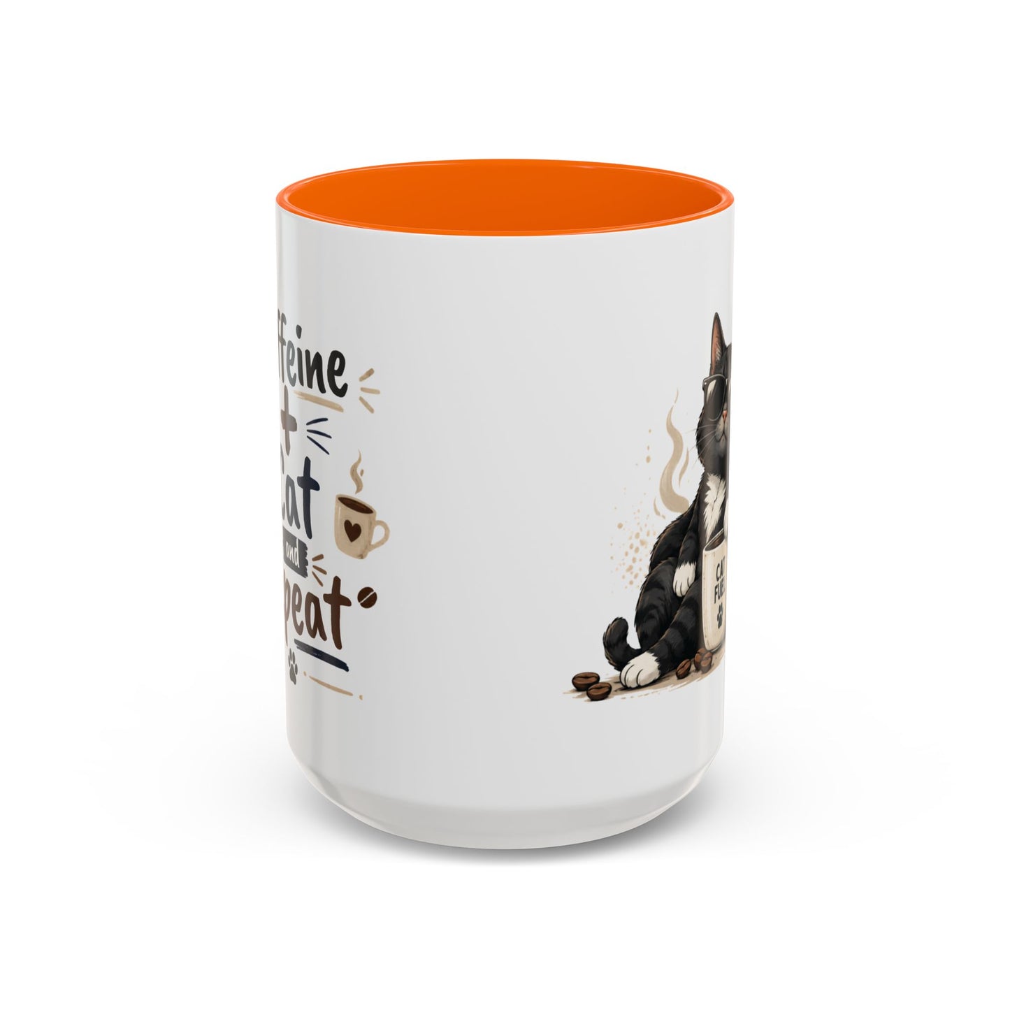 Cat Fuel Coffee Mug — Cute Black Cat Holding ‘Cat Fuel’ Cup, Funny Cat Lover Gift