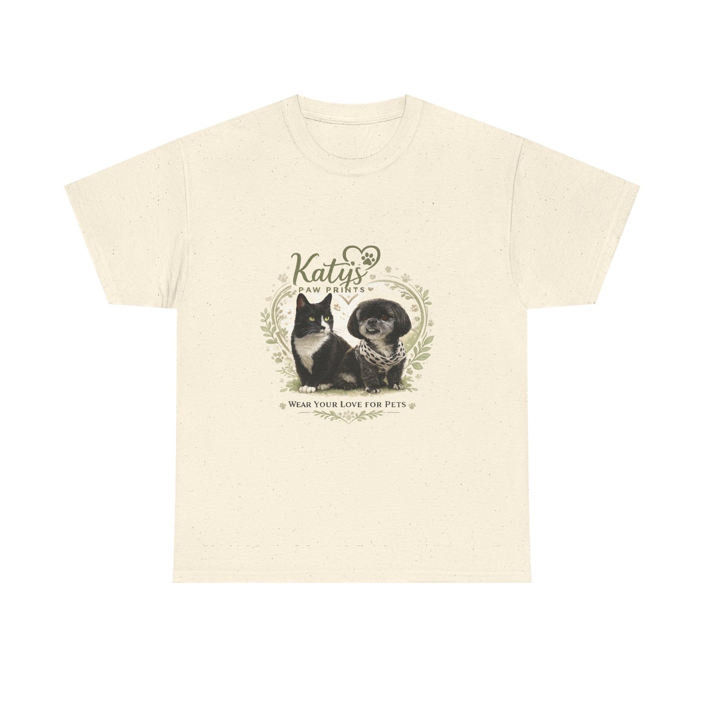 Cat & Dog Pet Lovers T-Shirt — "Katy's Pawfect Crew" Vintage Pet Portrait Tee