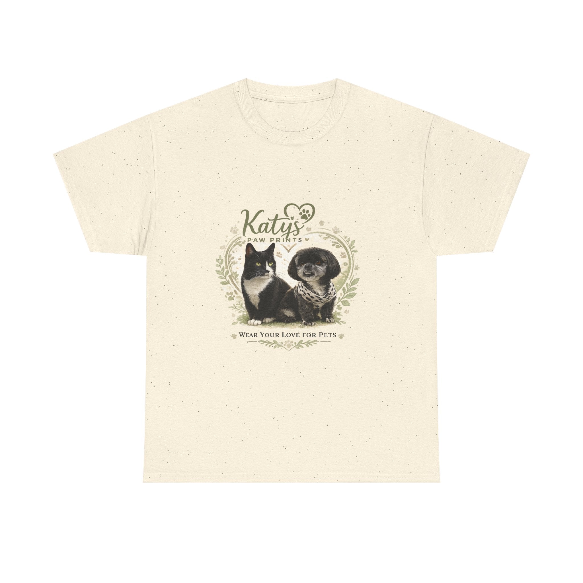 Cat & Dog Pet Lovers T-Shirt — "Katy's Pawfect Crew" Vintage Pet Portrait Tee