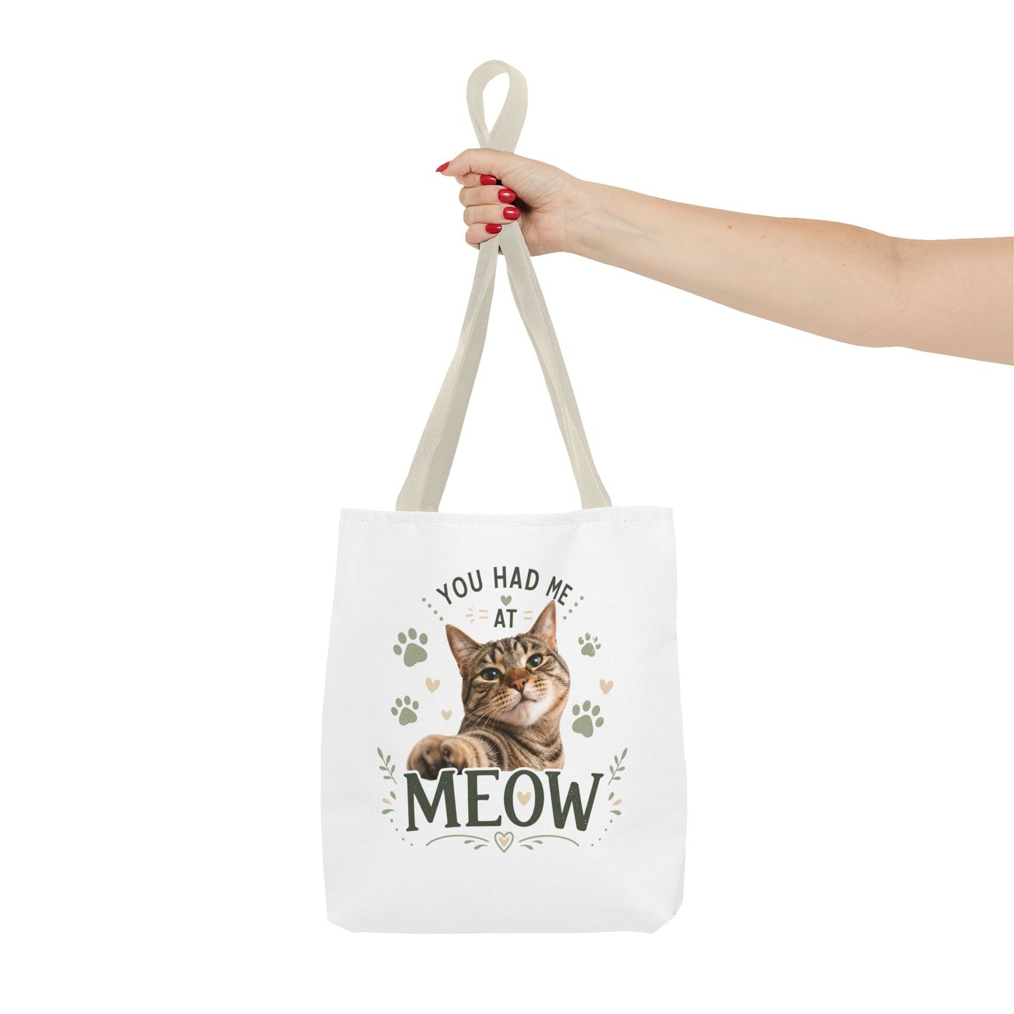 Cat Tote Bag - "You Had Me at Meow" Cute Cat Shopper Bag