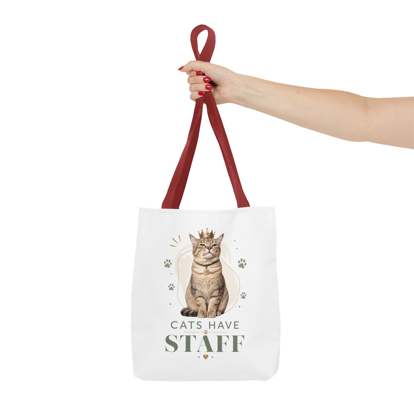 Cats Have Staff Crowned Cat Illustration Tote Bag — Funny Cat Lover Gift