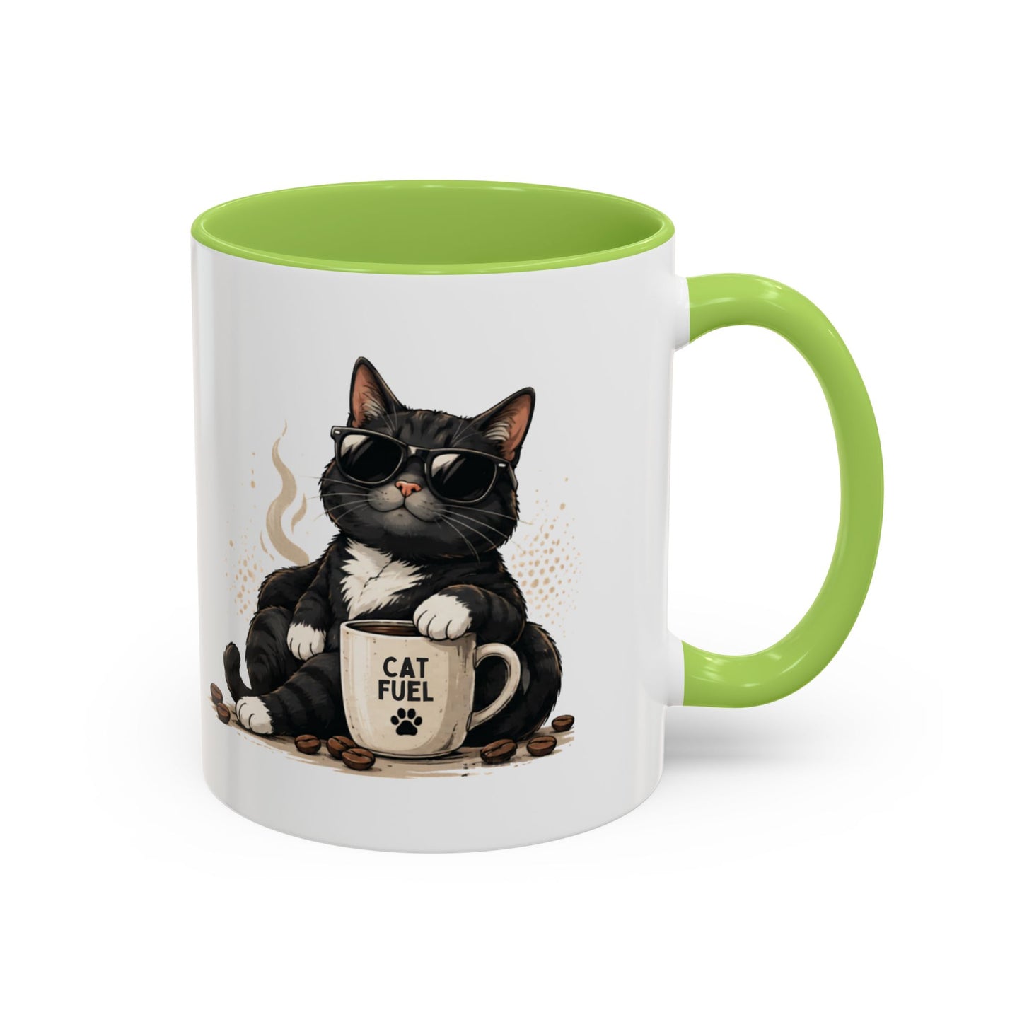 Cat Fuel Coffee Mug — Funny Black Cat Coffee Cup (11/15oz)