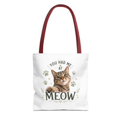 Cat Tote Bag - "You Had Me at Meow" Cute Cat Shopper Bag