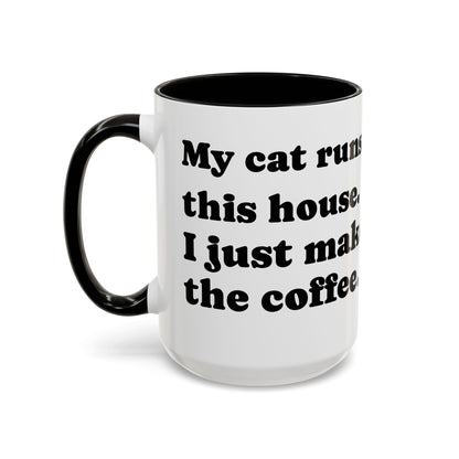 Cat Lover Coffee Mug (11oz/15oz) — Black Tuxedo Cat Heart Photo Design