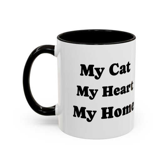 Cat Heart Home Mug — Tuxedo Cat Portrait Coffee Cup (11oz, 15oz)