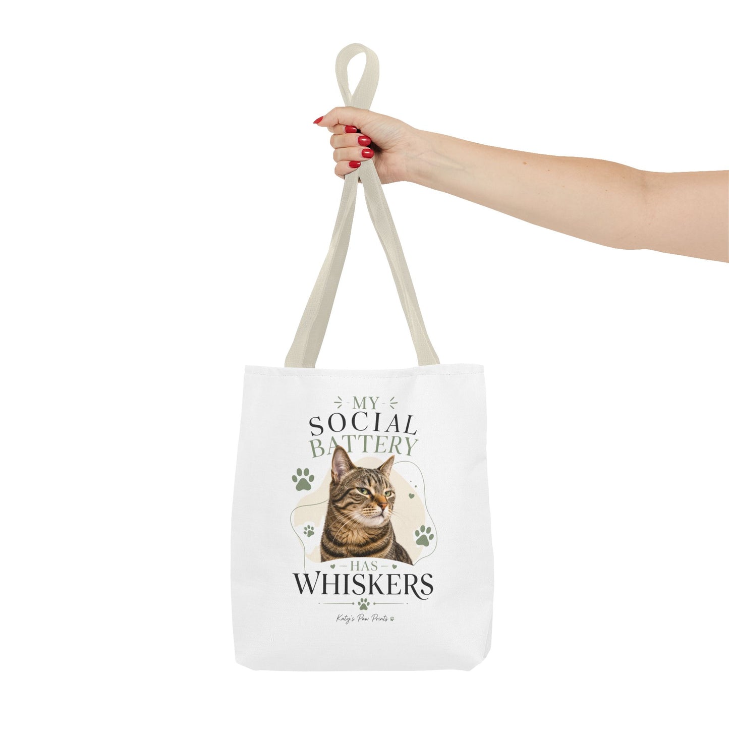 My Social Battery Has Whiskers Cat Tote Bag