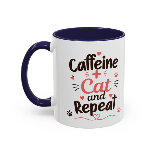 Coffee Cat Mug — Cute Cat Holding Heart Cup Accent Coffee Mug (11/15oz)