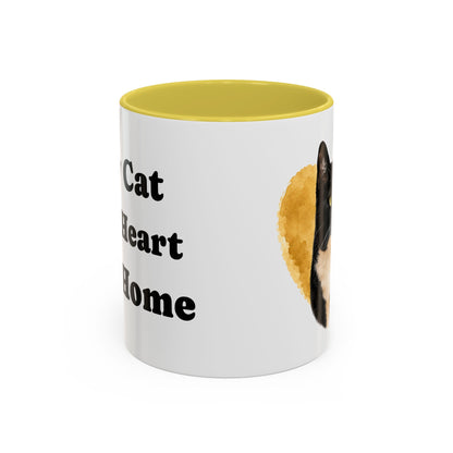 Cat Heart Home Mug — Tuxedo Cat Portrait Coffee Cup (11oz, 15oz)