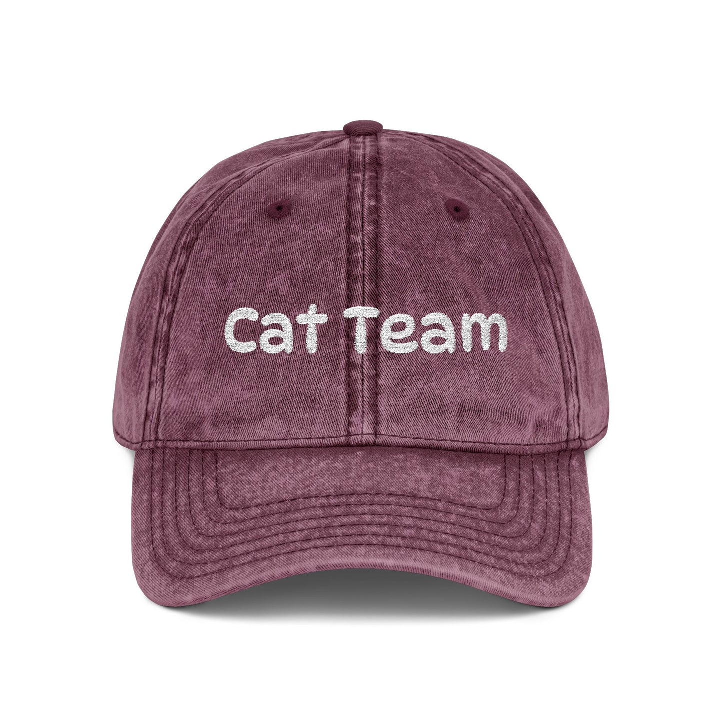 Cat Team Vintage Embroidered Cap