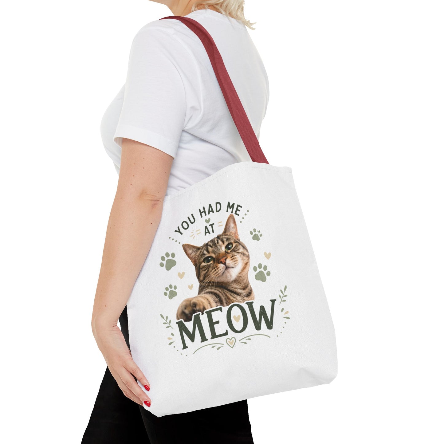Cat Tote Bag - "You Had Me at Meow" Cute Cat Shopper Bag