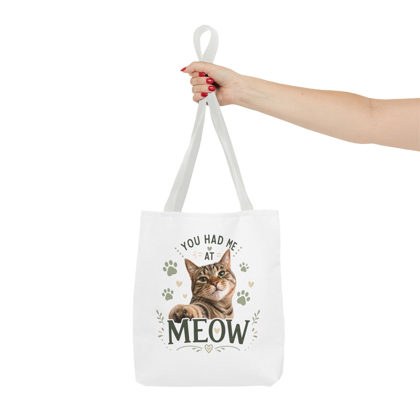 Cat Tote Bag - "You Had Me at Meow" Cute Cat Shopper Bag