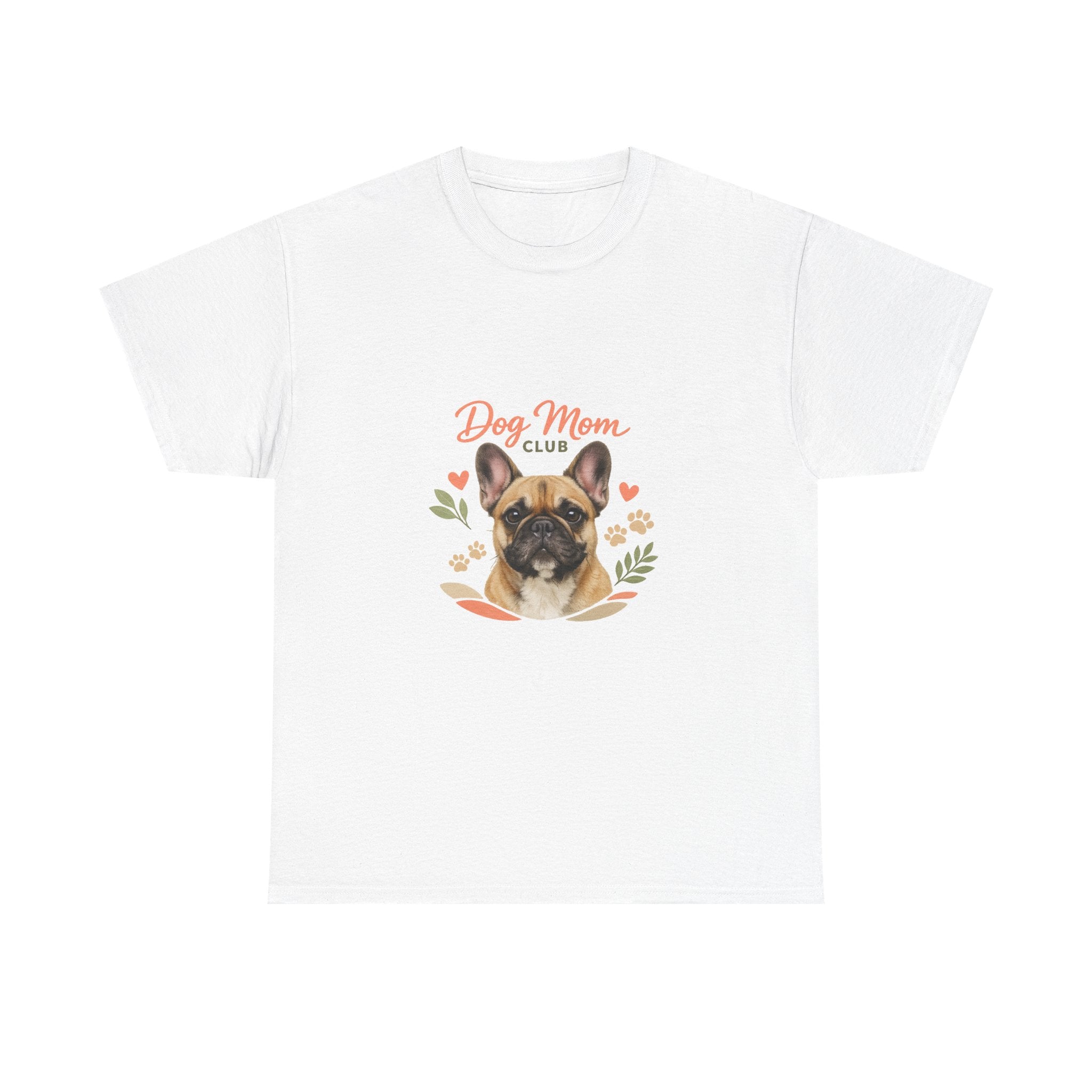 Dog Mom Club T-Shirt — Cute French Bulldog Floral Tee for Dog Lovers