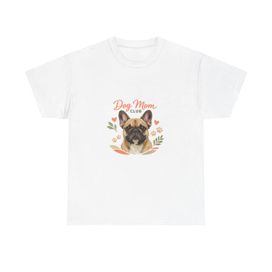 Dog Mom Club T-Shirt — Cute French Bulldog Floral Tee for Dog Lovers