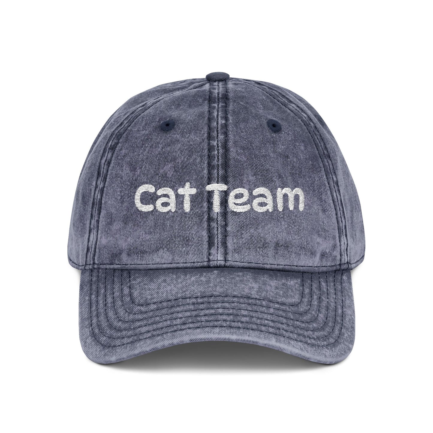 Cat Team Vintage Embroidered Cap