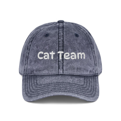 Cat Team Vintage Embroidered Cap
